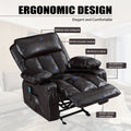 Recliner Chair Heating Massage For Living Room With Rocking Function And Side Pocket Brown Brown Soft Foam Polyester