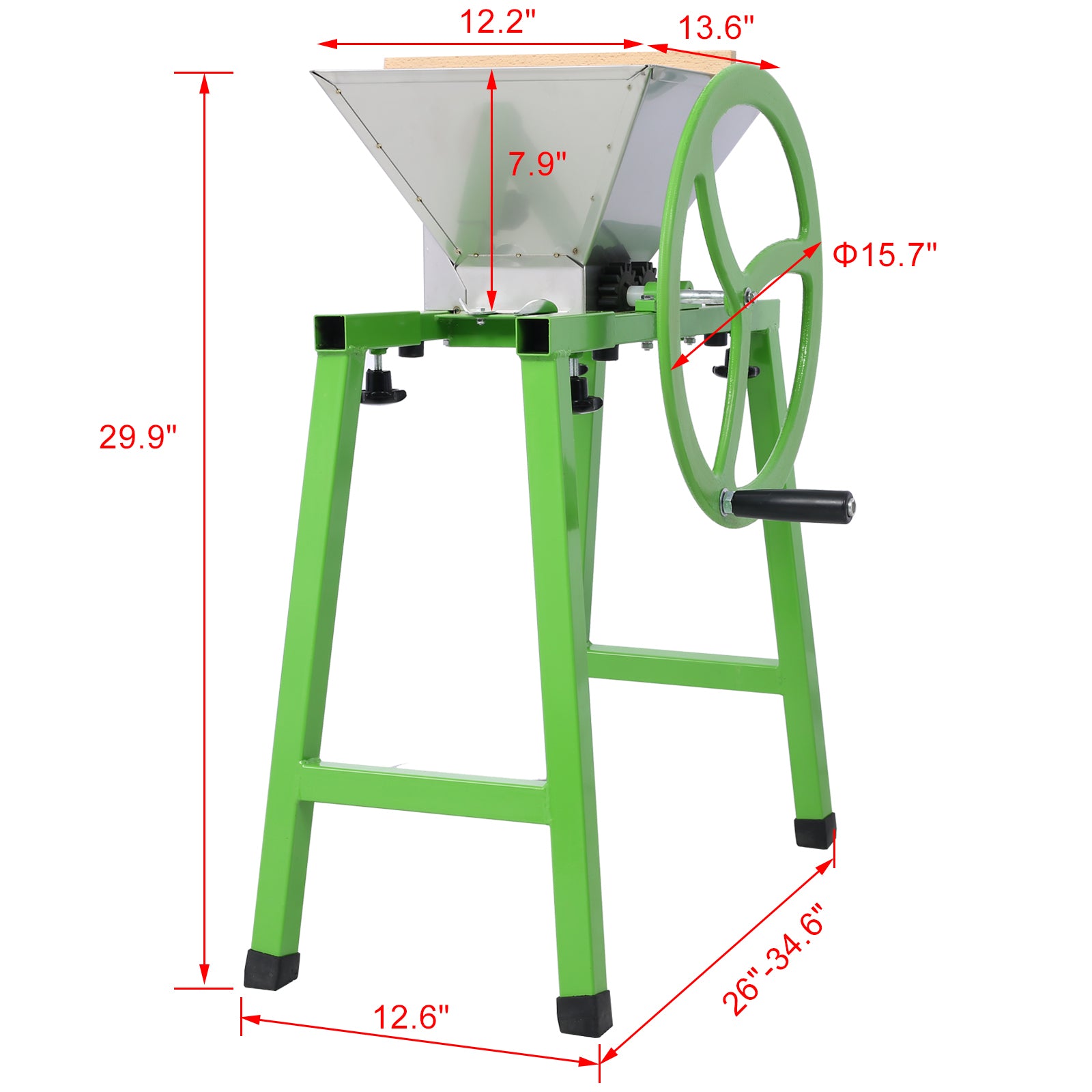 Fruit Wine Press And Crusher And Filter Bag,100% Nature Apple&Grape&Berries Crusher Manual Juice Maker For Kitchen Green Steel