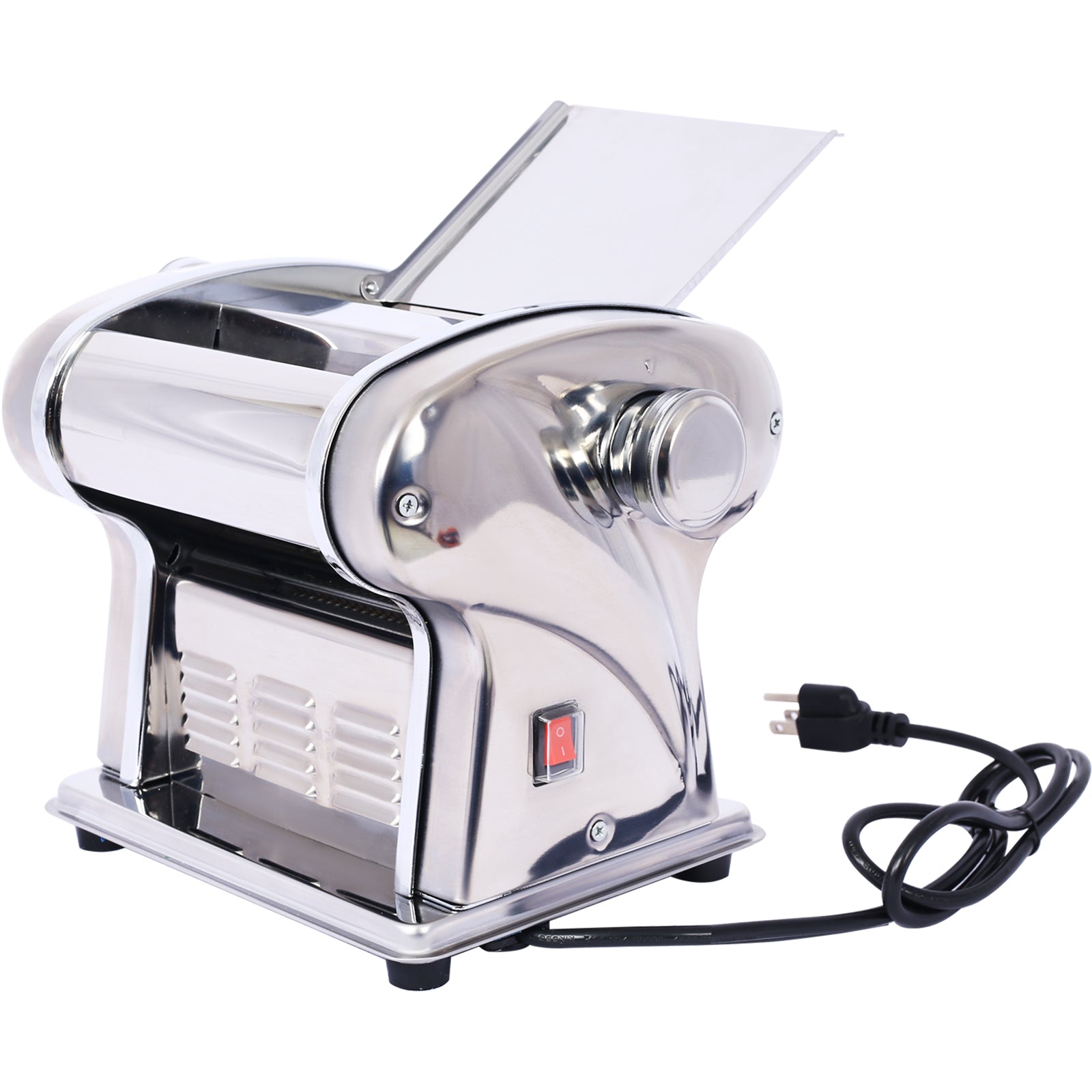 Electric Pasta Maker Noodle Maker Pasta Making Machine Dough Roller Cutter Thickness Adjustable Stainless Steel Us 110V 135W One Blade 2.5Mm Round Noodle Silver Stainless Steel