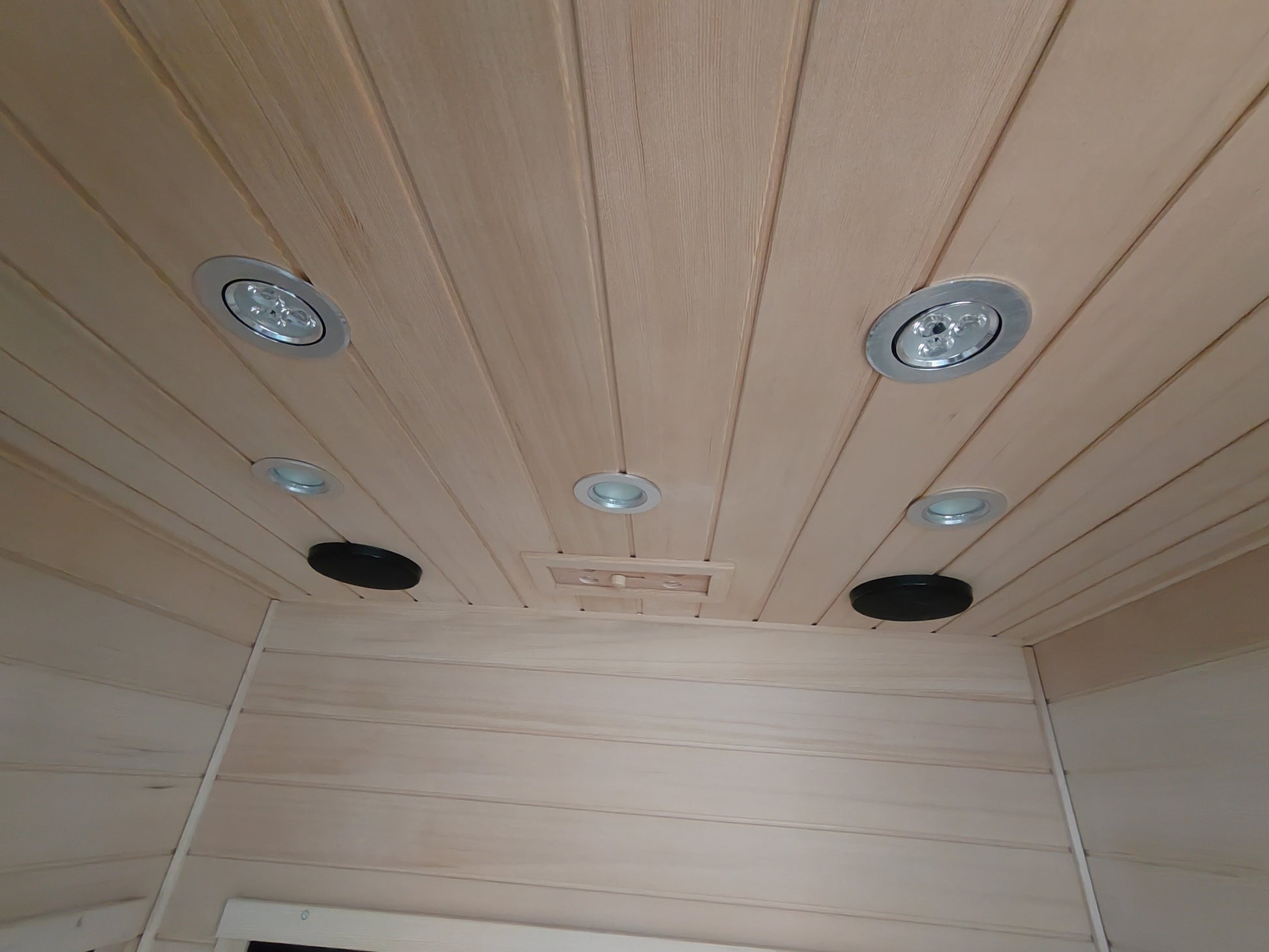 Low Emf Front Door With Heating Panel Two Person Hemlock Far Infrared Indoor Suana Room Natural Wood Solid Wood