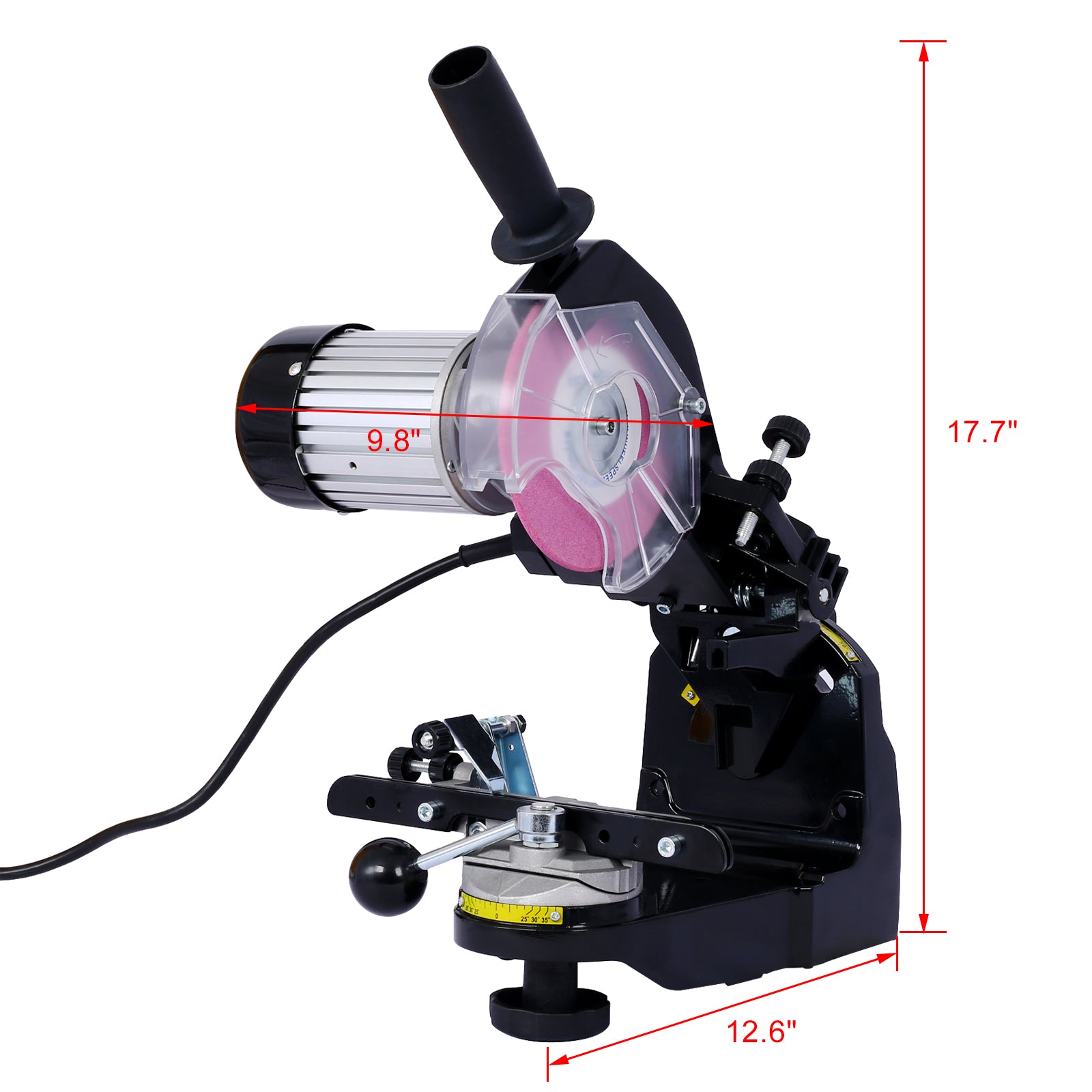 Chainsaw Sharpener Professional Multi Angle Adjustable Chain Grinder 120 Volt Bench Grinder Universal Saw Chain Sharpener, For All Chainsaw Chains Black Steel