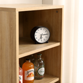 Natural Rattan Mesh Side Cabinet Large Storage Space For Living Room Or Restaurant.56Inch Burlywood. Oak Melamine