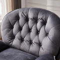 Swivel Leisure Chair Lounge Chair Velvet Grey Color With Ottoman Grey Velvet