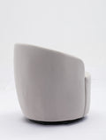 Velvet Fabric Swivel Accent Armchair Barrel Chair With Black Powder Coating Metal Ring,Gray Gray Foam Velvet