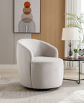 Velvet Fabric Swivel Accent Armchair Barrel Chair With Black Powder Coating Metal Ring,Gray Gray Foam Velvet