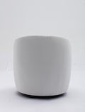 Velvet Fabric Swivel Accent Armchair Barrel Chair With Black Powder Coating Metal Ring,White White Foam Velvet