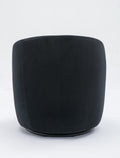 Velvet Fabric Swivel Accent Armchair Barrel Chair With Black Powder Coating Metal Ring,Black Black Foam Velvet
