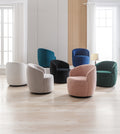 Velvet Fabric Swivel Accent Armchair Barrel Chair With Black Powder Coating Metal Ring,Teal Teal Foam Velvet