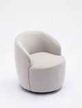 Velvet Fabric Swivel Accent Armchair Barrel Chair With Black Powder Coating Metal Ring,Gray Gray Foam Velvet