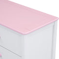 Wooden Storage Dresser With 6 Drawers,Storage Cabinet For Kids Bedroom,White Pink White Pink Solid Wood