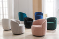 Velvet Fabric Swivel Accent Armchair Barrel Chair With Black Powder Coating Metal Ring,Teal Teal Foam Velvet