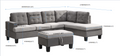 Sofa Set For Living Room With Chaise Lounge And Storage Ottoman Living Room Furniture Gray Grey Fabric