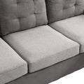 Sofa Set For Living Room With Chaise Lounge And Storage Ottoman Living Room Furniture Gray Grey Fabric