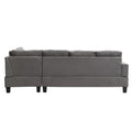 Sofa Set For Living Room With Chaise Lounge And Storage Ottoman Living Room Furniture Gray Grey Fabric