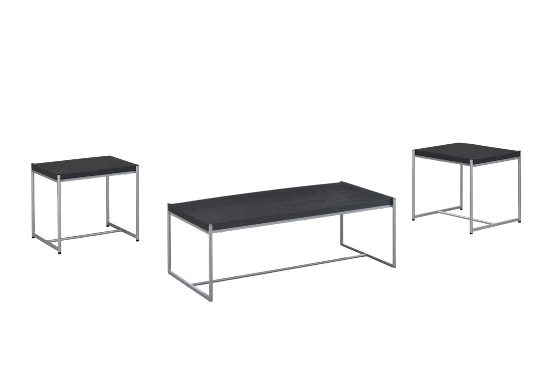 Lennox 3 Piece Black Coffee And End Table Set Black Mdf