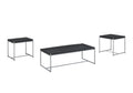 Lennox 3 Piece Black Coffee And End Table Set Black Mdf