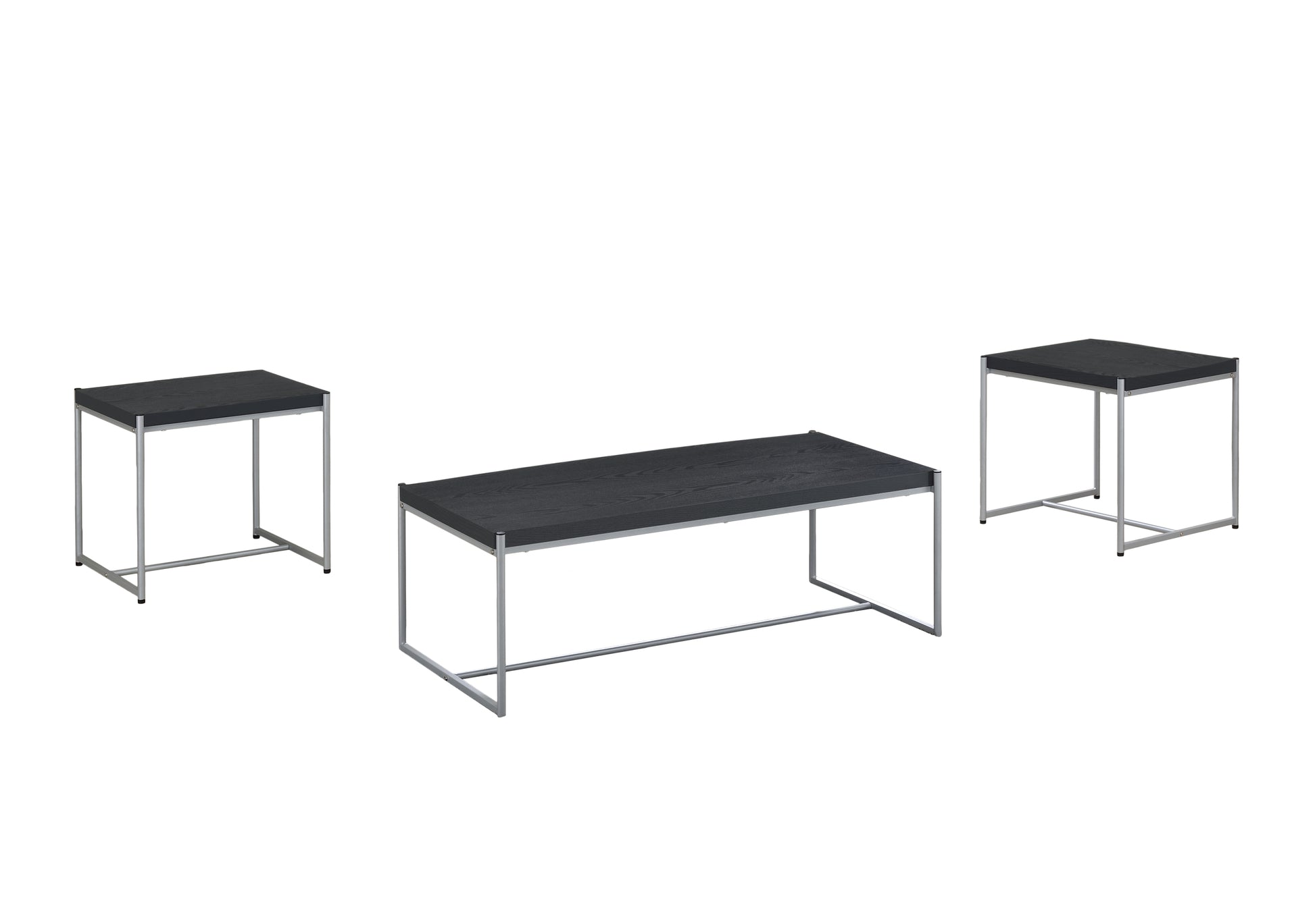 Lennox 3 Piece Black Coffee And End Table Set Black Mdf