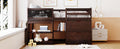 Twin Size Low Loft Bed With Rolling Desk, Shelf And Drawers Espresso Espresso Solid Wood