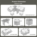 Outdoor 6 Piece All Weather Pe Rattan Sofa Set, Garden Patio Wicker Sectional Furniture Set With Adjustable Seat, Storage Box, Removable Covers And Tempered Glass Top Table, Beige Yes Complete Patio Set Beige Water Resistant Frame Water Resistant Cushion
