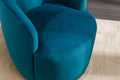 Velvet Fabric Swivel Accent Armchair Barrel Chair With Black Powder Coating Metal Ring,Teal Teal Foam Velvet