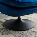 Swivel Leisure Chair Lounge Chair Velvet Blue Color With Ottoman Blue Velvet
