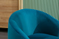 Velvet Fabric Swivel Accent Armchair Barrel Chair With Black Powder Coating Metal Ring,Teal Teal Foam Velvet
