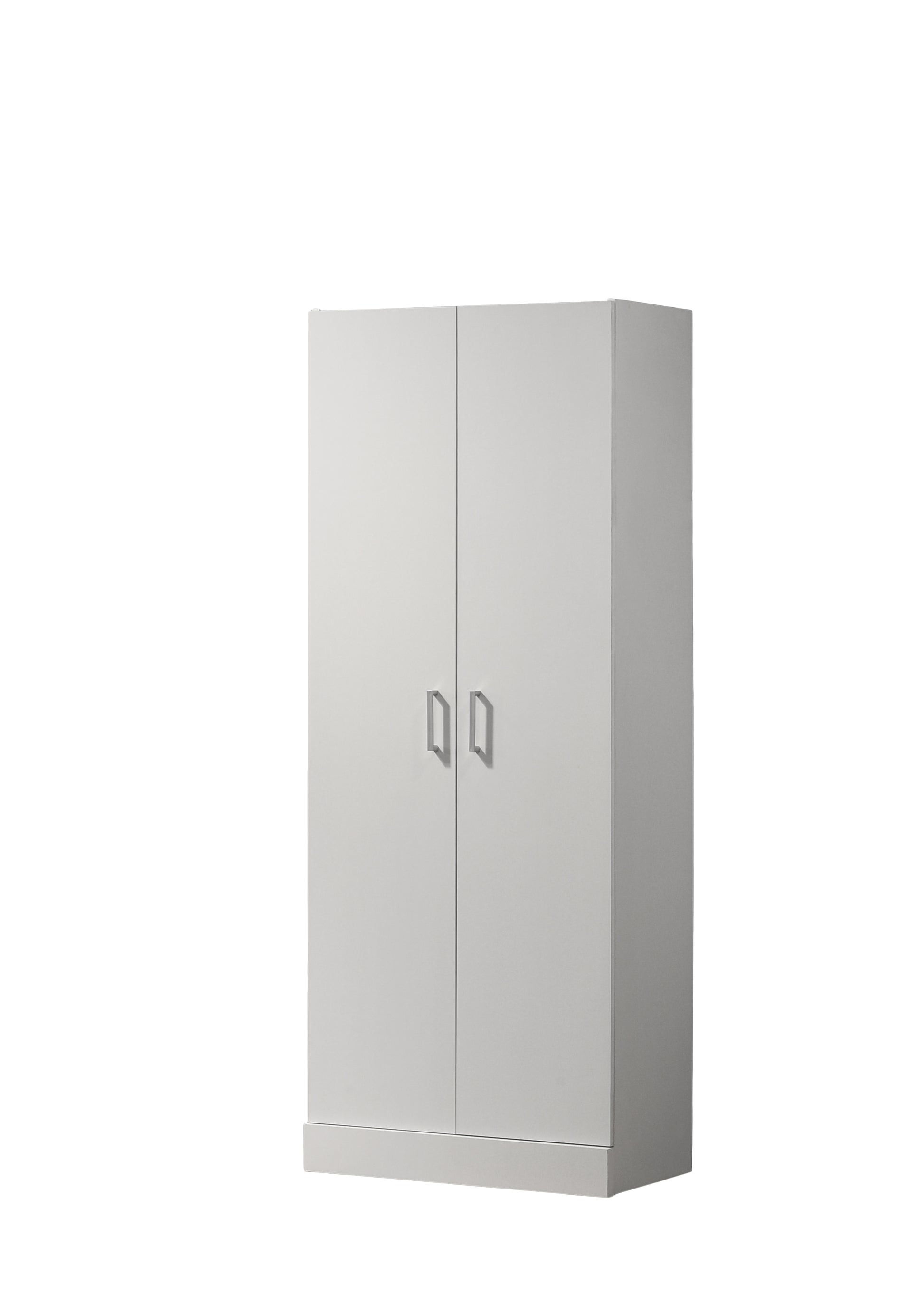 Alara White 60" Height Simplistic Modern Double Door Storage Cabinet White Particle Board