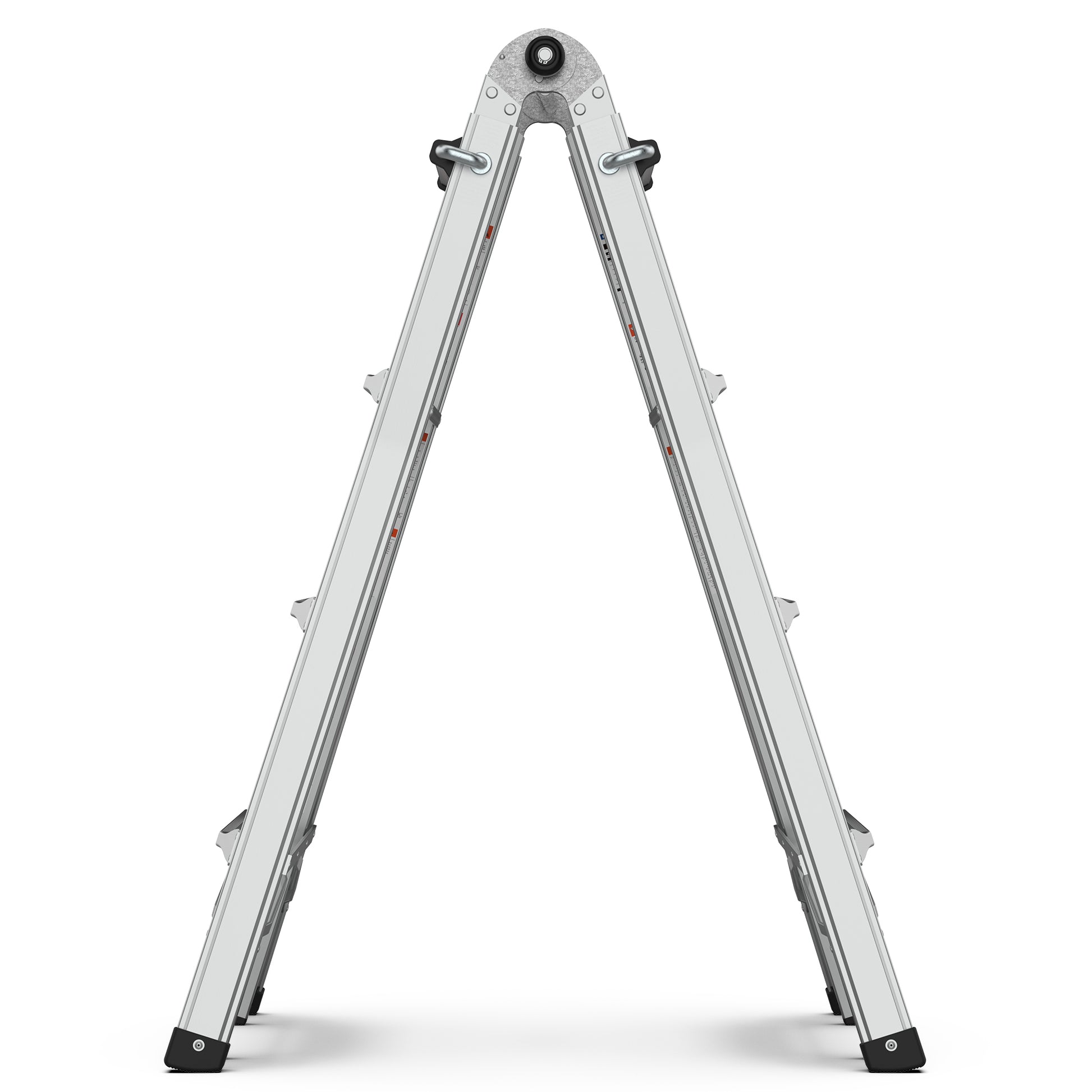 Multi Position Foldable Engineering Multifunctional Aluminum Alloy Ladder A Type Ladder Straight Ladder 17Ft For Home Silver Pc Aluminium
