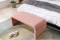 Boucle Fabric Loveseat Ottoman Footstool Bedroom Bench Shoe Bench With Gold Metal Legs,Coffee Pink Pink Foam Boucle