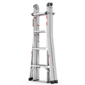 Multi Position Foldable Engineering Multifunctional Aluminum Alloy Ladder A Type Ladder Straight Ladder 17Ft For Home Silver Pc Aluminium