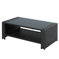 Patio Furniture Sets Dark Gray Seats 4 Pe Rattan Iron Waterproof Fabric