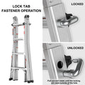 Multi Position Foldable Engineering Multifunctional Aluminum Alloy Ladder A Type Ladder Straight Ladder 17Ft For Home Silver Pc Aluminium