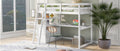 Twin Size Loft Bed With Desk And Shelves, Two Built In Drawers, White Old Sku: Gx000803Aak 1 White Pine