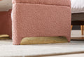 Boucle Fabric Loveseat Ottoman Footstool Bedroom Bench Shoe Bench With Gold Metal Legs,Coffee Pink Pink Foam Boucle