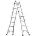 Multi Position Foldable Engineering Multifunctional Aluminum Alloy Ladder A Type Ladder Straight Ladder 17Ft For Home Silver Pc Aluminium