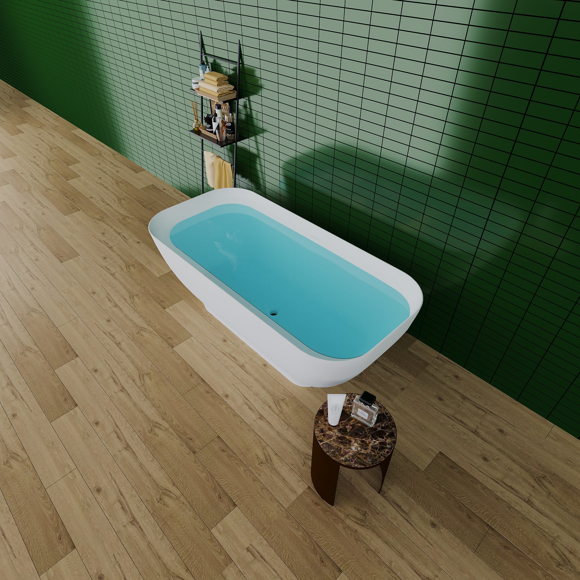 67" Freestanding Solid Surface Bathtub, Luxury Engineered Stone Resin Freestanding Soaking Bathtub With Overflow And Pop Up Drain Cupc Certified, Matte White 22S04 67 Matte White Polyresin