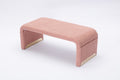 Boucle Fabric Loveseat Ottoman Footstool Bedroom Bench Shoe Bench With Gold Metal Legs,Coffee Pink Pink Foam Boucle