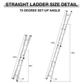 Multi Position Foldable Engineering Multifunctional Aluminum Alloy Ladder A Type Ladder Straight Ladder 17Ft For Home Silver Pc Aluminium