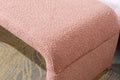 Boucle Fabric Loveseat Ottoman Footstool Bedroom Bench Shoe Bench With Gold Metal Legs,Coffee Pink Pink Foam Boucle