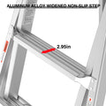 Multi Position Foldable Engineering Multifunctional Aluminum Alloy Ladder A Type Ladder Straight Ladder 17Ft For Home Silver Pc Aluminium