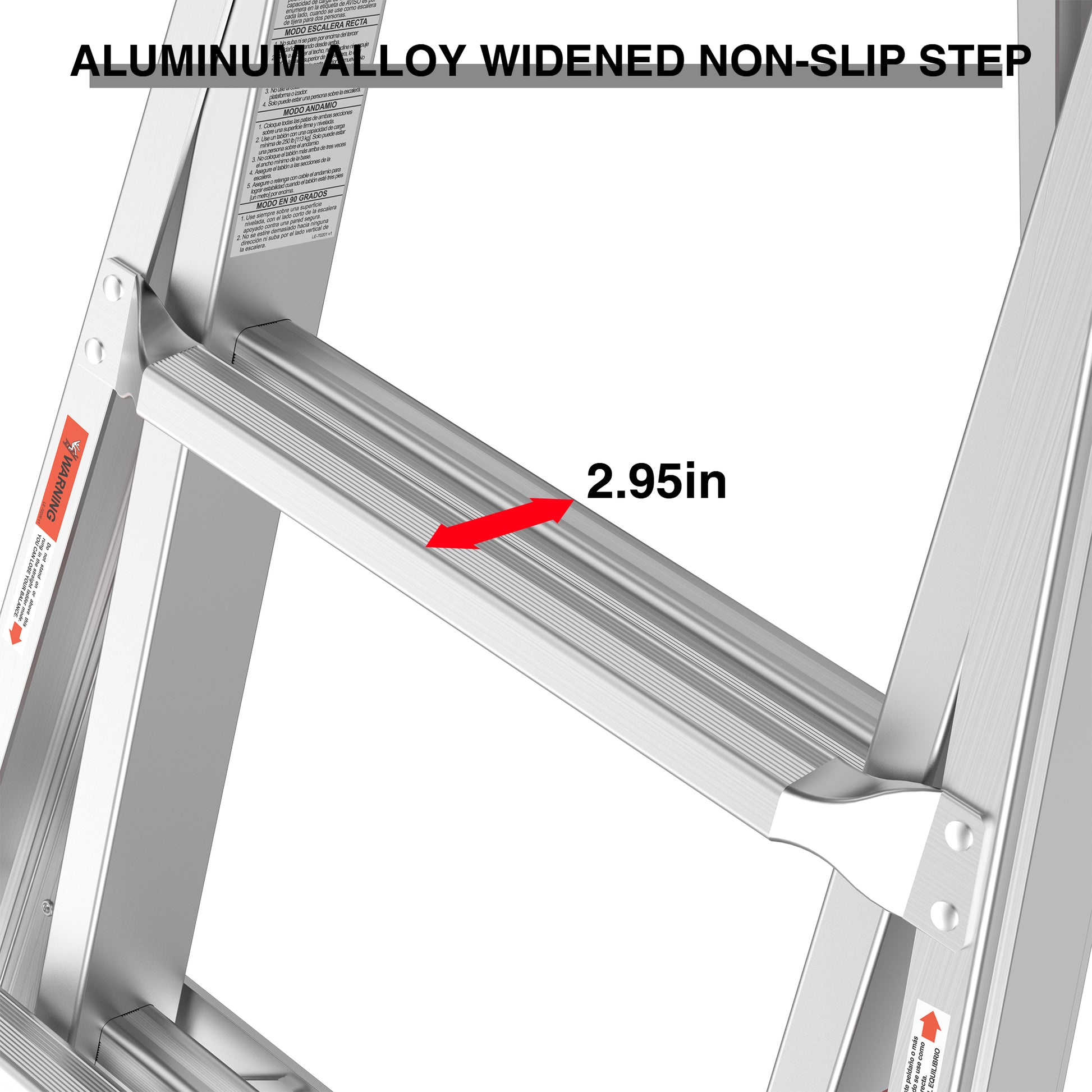 Multi Position Foldable Engineering Multifunctional Aluminum Alloy Ladder A Type Ladder Straight Ladder 17Ft For Home Silver Pc Aluminium
