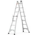 Multi Position Foldable Engineering Multifunctional Aluminum Alloy Ladder A Type Ladder Straight Ladder 17Ft For Home Silver Pc Aluminium
