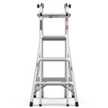 Multi Position Foldable Engineering Multifunctional Aluminum Alloy Ladder A Type Ladder Straight Ladder 17Ft For Home Silver Pc Aluminium
