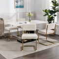 Modern Dining Chairs With Corduroy Fabric,Gold Metal Base, Accent Armless Kitchen Chairs With Channel Tufting, Side Chairs, Set Of 2, Beige Beige Foam Corduroy