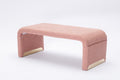 Boucle Fabric Loveseat Ottoman Footstool Bedroom Bench Shoe Bench With Gold Metal Legs,Coffee Pink Pink Foam Boucle