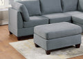 Living Room Furniture Cocktail Ottoman Grey Linen Like Fabric 1Pc Plush Ottoman Wooden Legs Grey Primary Living Space Grey Solid Contemporary,Modern,Transitional Fabric