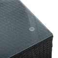 Patio Furniture, Outdoor Furniture, Seasonal Pe Wicker Furniture, 7 Set Wicker Furniture With Tempered Glass Coffee Table Dark Gray Pe Rattan Iron Waterproof Fabric