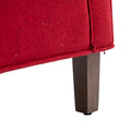 Coolmore Accent Chair With Ottoman, Mid Century Modern Barrel Chair Upholstered Club Tub Round Arms Chair For Living Room Red Linen