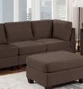 Modular Sofa Set 6Pc Set Living Room Furniture Sofa Loveseat Couch Black Coffee Linen Like Fabric 4X Corner Wedge 1X Armless Chair And 1X Ottoman Coffee Primary Living Space Cushion Back