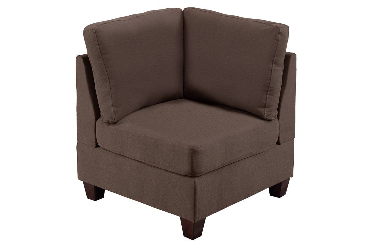 Modular Sofa Set 6Pc Set Living Room Furniture Sofa Loveseat Couch Black Coffee Linen Like Fabric 4X Corner Wedge 1X Armless Chair And 1X Ottoman Coffee Primary Living Space Cushion Back